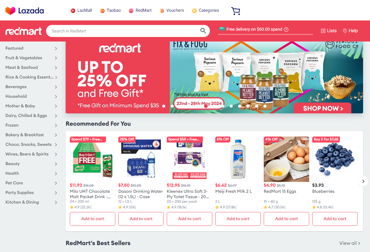 RedMartRedMart eCommerce Marketplaces In Singapore