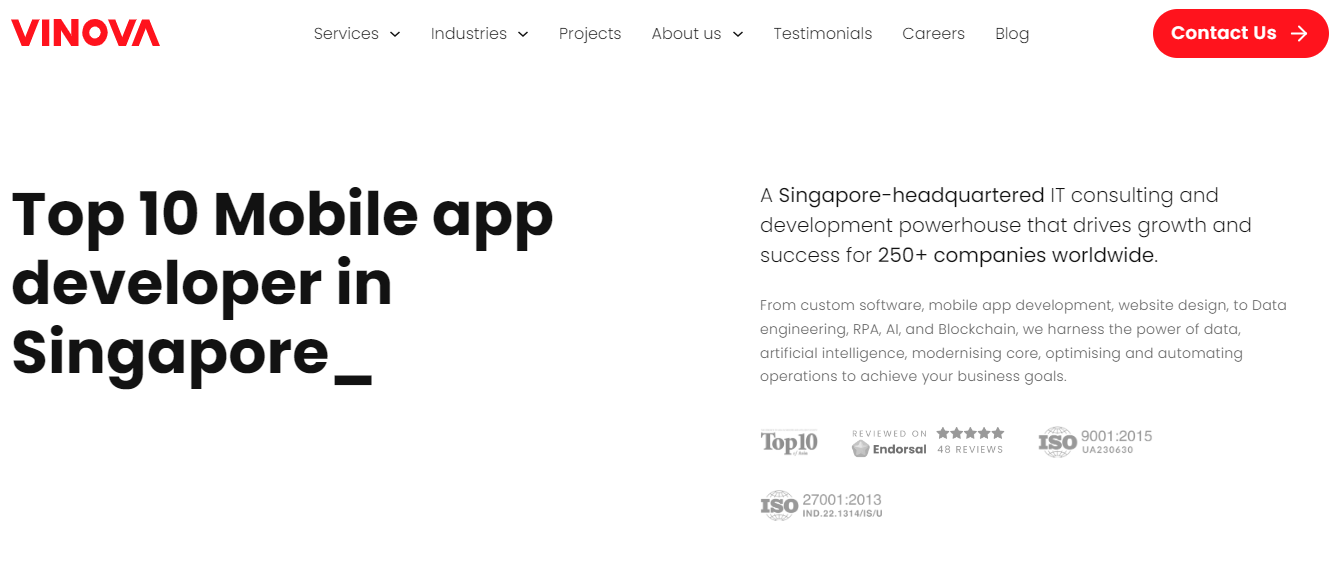 VINOVA Mobile App Development Companies In Singapore
